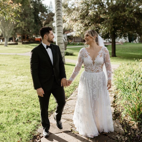 Long Sleeve Lace Wedding Dress - Picture 4 of 8
